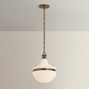 Barryville Pendant 12" shown from the front to reveal the shade shape and metal detail.