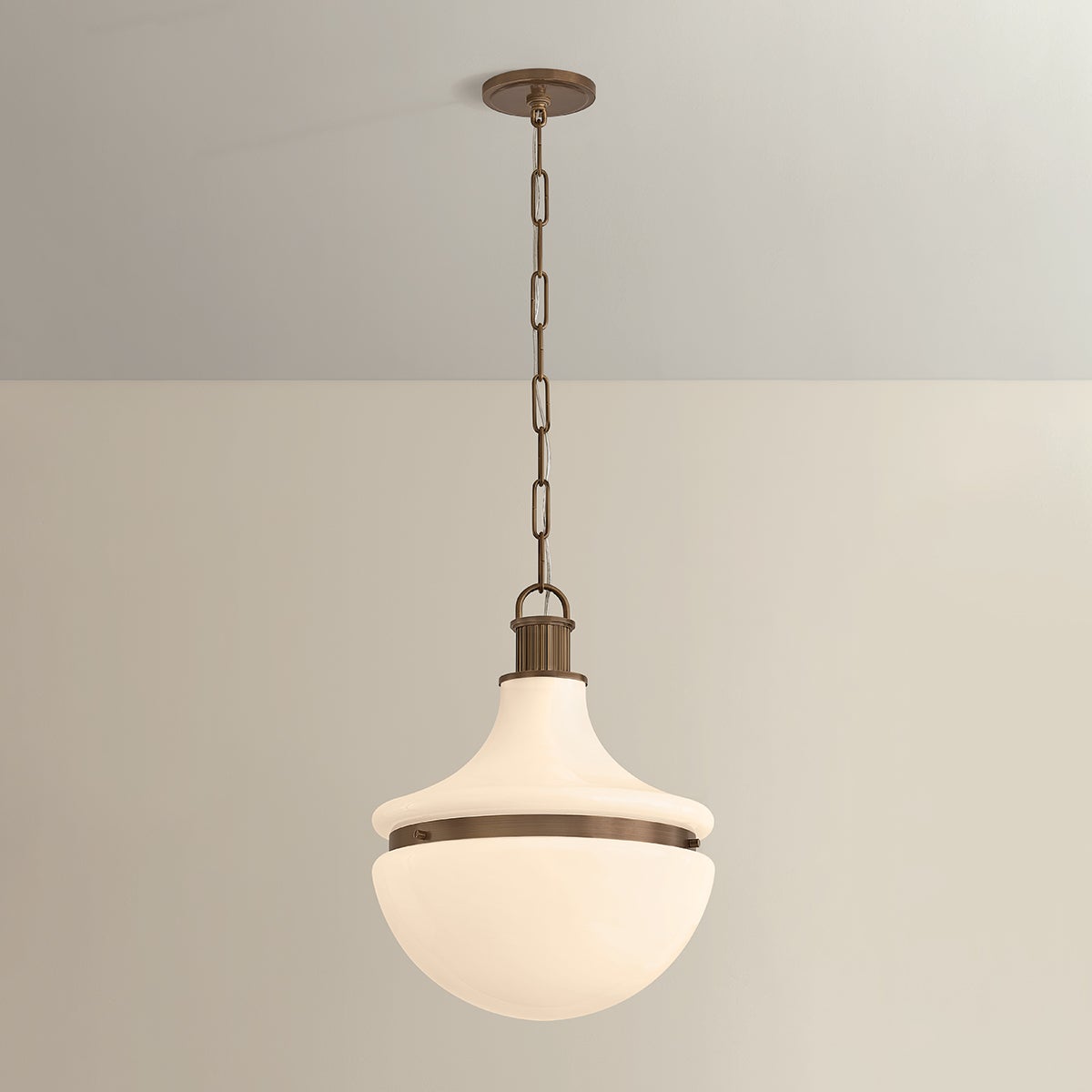 Close-up of the Barryville Pendant 15.75" showing the shade shape and metal detail.