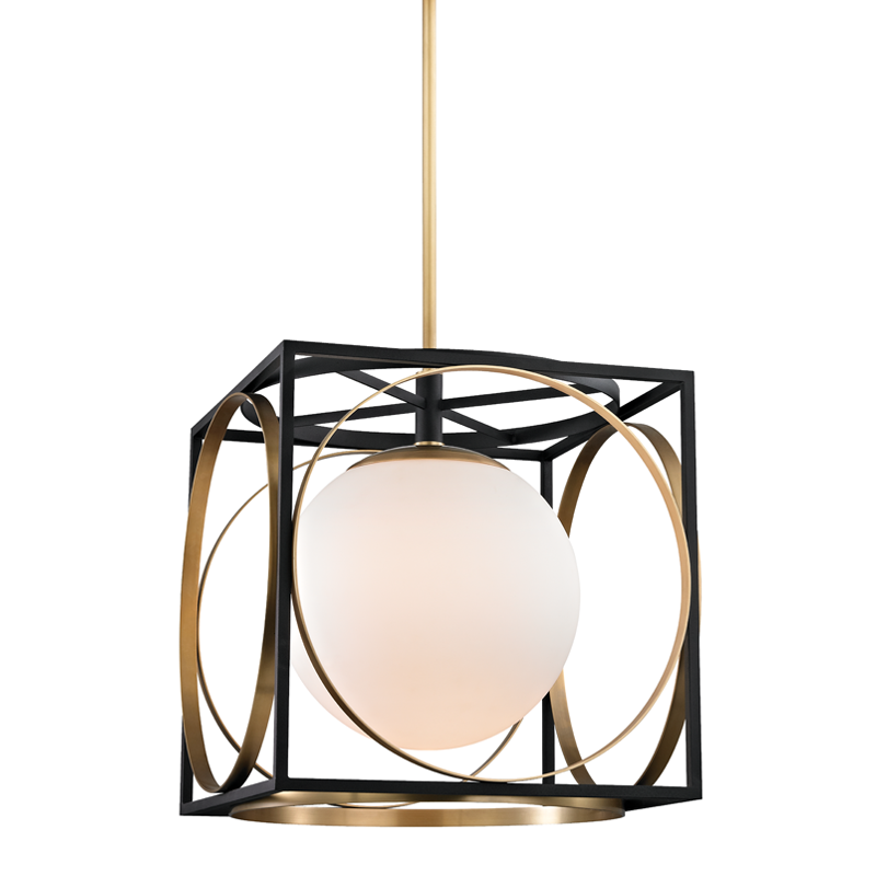 Wadsworth Pendant 17.75" in aged brass — a Hudson Valley pendant for kitchens, entries, and dining rooms at Laurie Yapp Home.