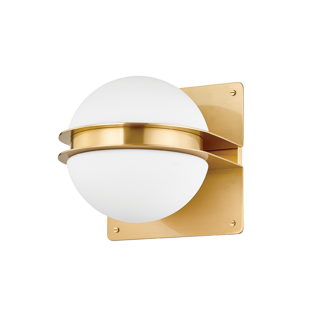 Rudolf Wall Sconce in aged brass — a Hudson Valley wall sconce for bathrooms, hallways, and living rooms at Laurie Yapp Home.