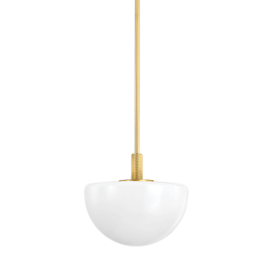 Lethbridge Pendant 11" in aged brass — a Hudson Valley pendant for kitchens, entries, and dining rooms at Laurie Yapp Home.