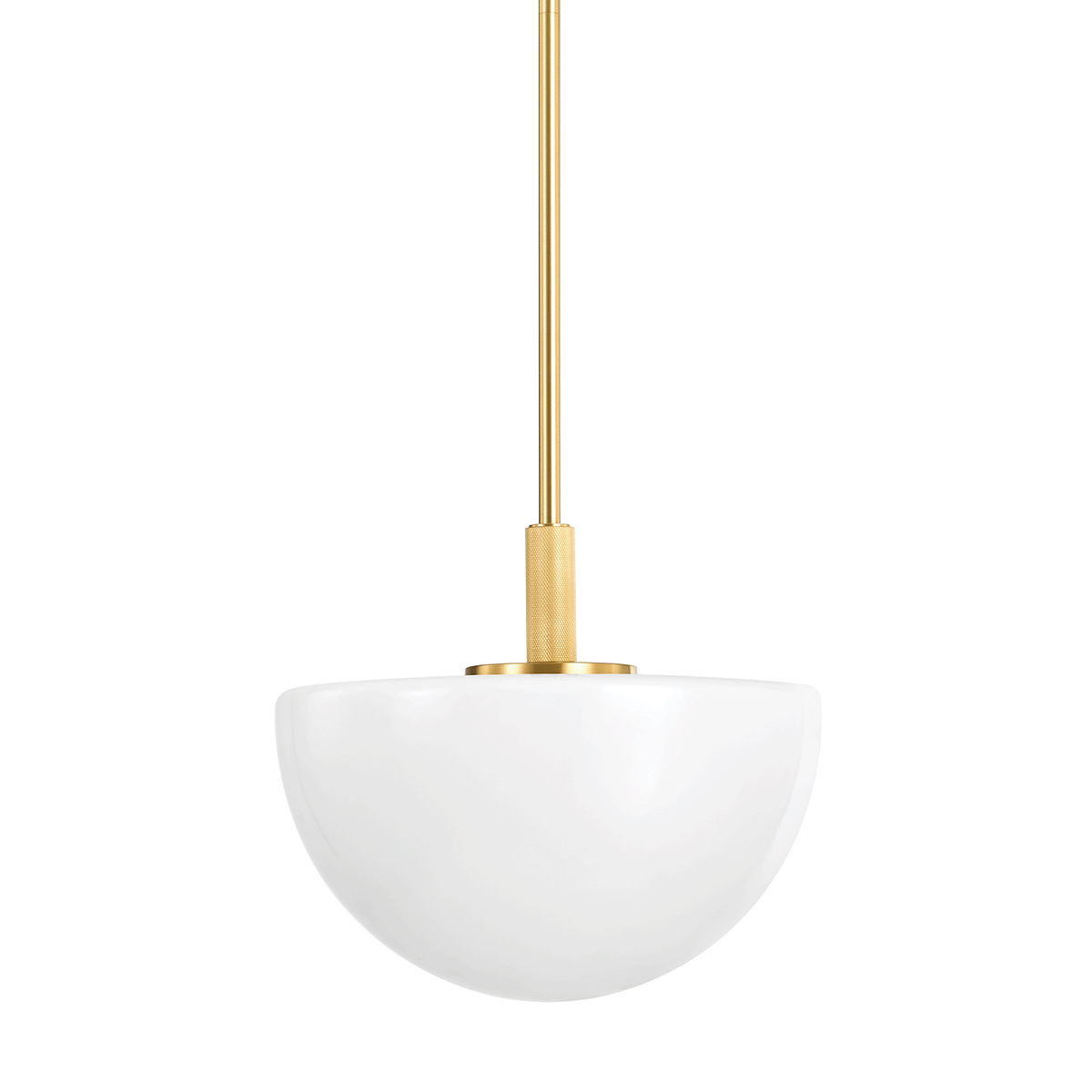 Lethbridge Pendant 15" in aged brass — a Hudson Valley pendant for kitchens, entries, and dining rooms at Laurie Yapp Home.