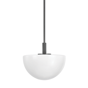 Lethbridge Pendant 15" in bronze shown from a second angle to highlight the shade shape and metal detail.