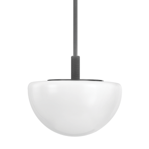 Lethbridge Pendant 19" in bronze shown from a second angle to highlight the shade shape and metal detail.