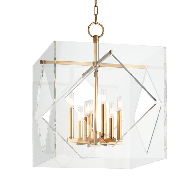 Travis Chandelier 20" in aged brass — a Hudson Valley chandelier for dining rooms, entries, and living rooms at Laurie Yapp Home.