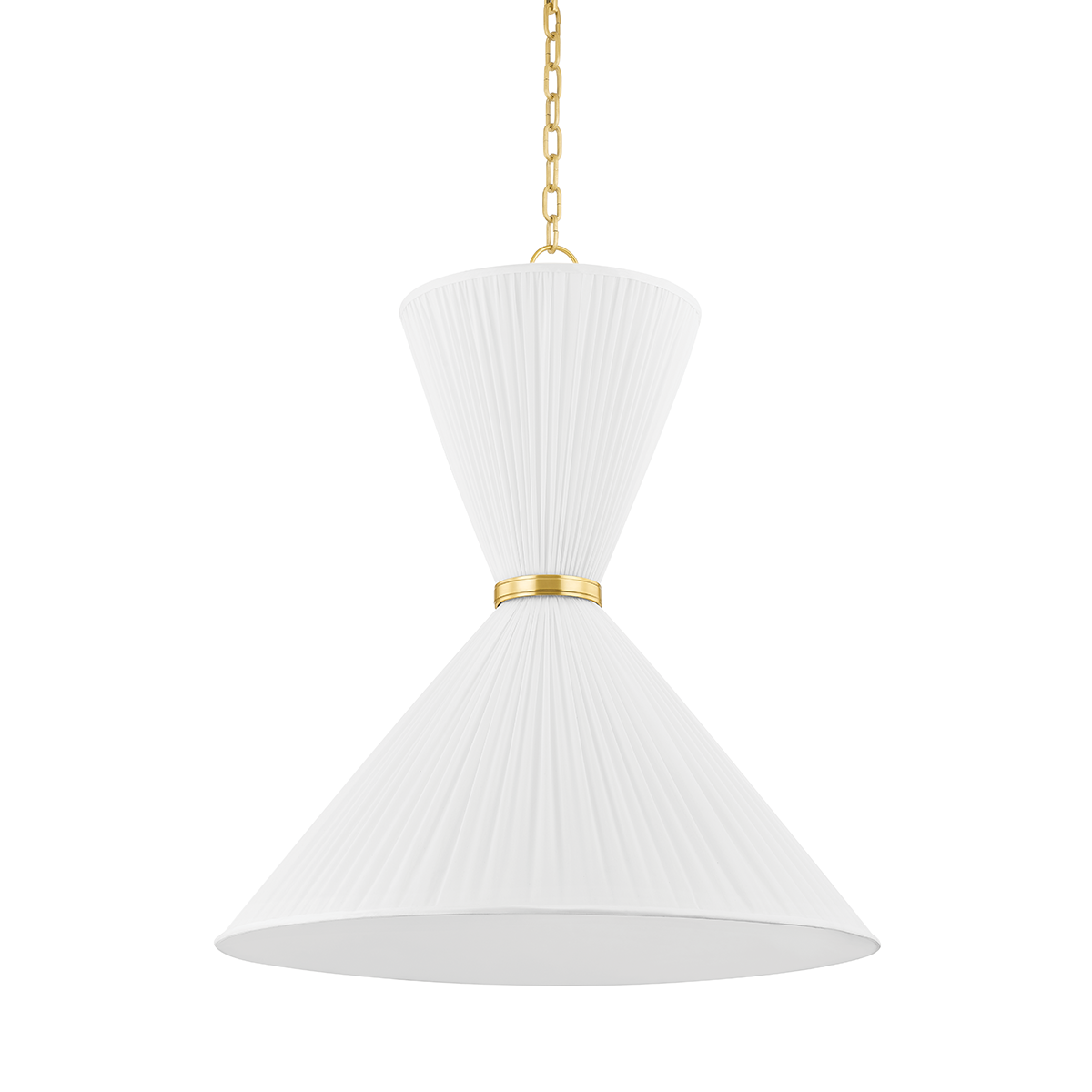 Enid Pendant 30" in aged brass — a Hudson Valley pendant for kitchens, entries, and dining rooms at Laurie Yapp Home.
