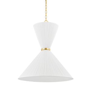 Enid Pendant 30" in aged brass — a Hudson Valley pendant for kitchens, entries, and dining rooms at Laurie Yapp Home.