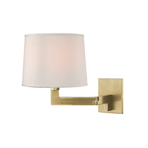 Fairport Wall Sconce 9" in aged brass — a Hudson Valley wall sconce for bathrooms, hallways, and living rooms at Laurie Yapp Home.