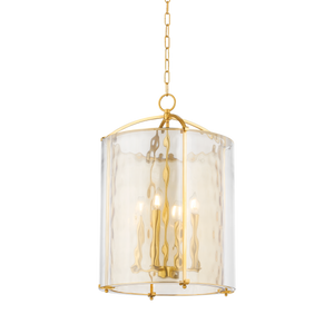 Ramsey Lantern 18" in aged brass — a Hudson Valley lantern for entries, foyers, and covered porches at Laurie Yapp Home.