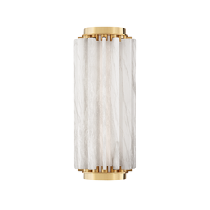 Hillside Wall Sconce 6" x 13.5" in aged brass — a Hudson Valley wall sconce for bathrooms, hallways, and living rooms at Laurie Yapp Home.