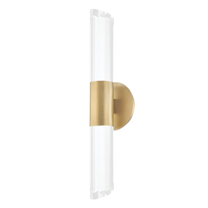 Rowe Wall Sconce 5.5" x 20.25" in aged brass — a Hudson Valley wall sconce for bathrooms, hallways, and living rooms at Laurie Yapp Home.