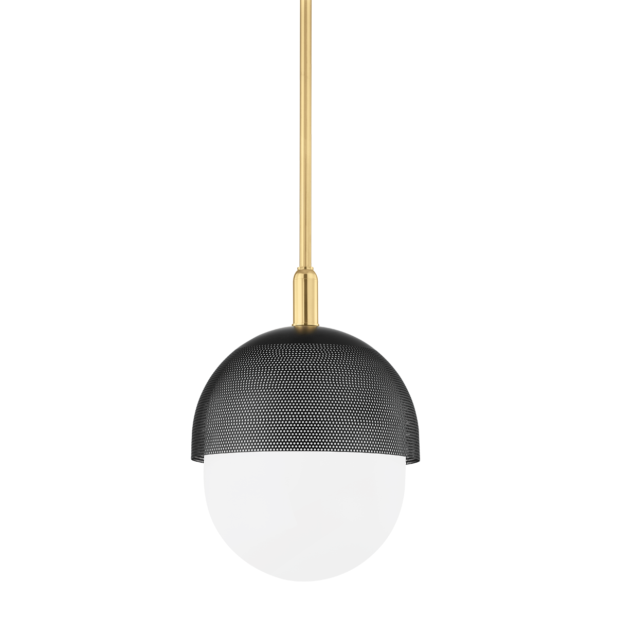 Nyack Pendant 14" in aged brass — a Hudson Valley pendant for kitchens, entries, and dining rooms at Laurie Yapp Home.