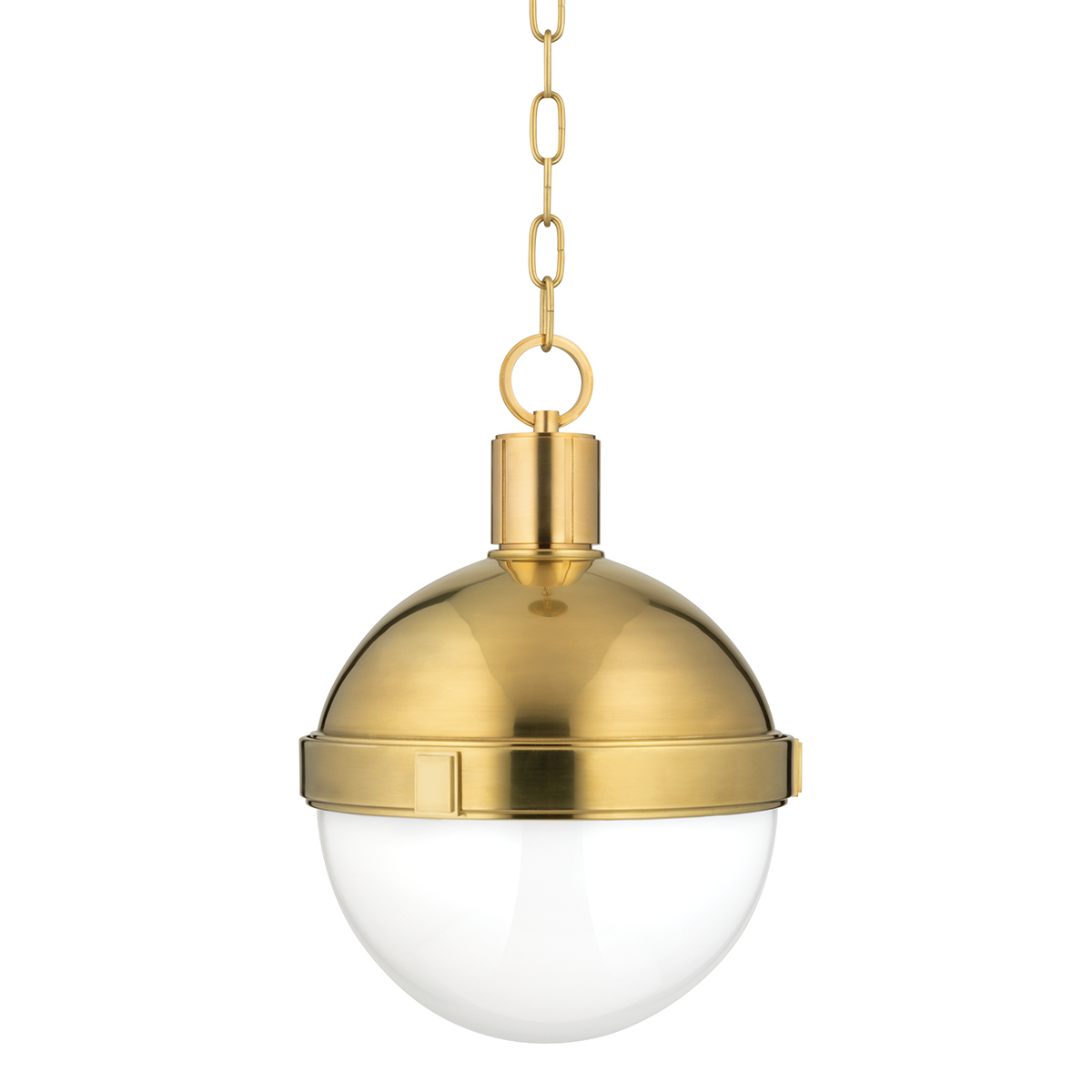 Lambert Pendant 12.5" in aged brass — a Hudson Valley pendant for kitchens, entries, and dining rooms at Laurie Yapp Home.