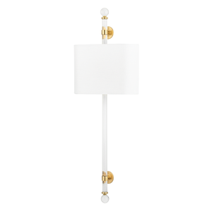 Wertham Wall Sconce in aged brass — a Hudson Valley wall sconce for bathrooms, hallways, and living rooms at Laurie Yapp Home.