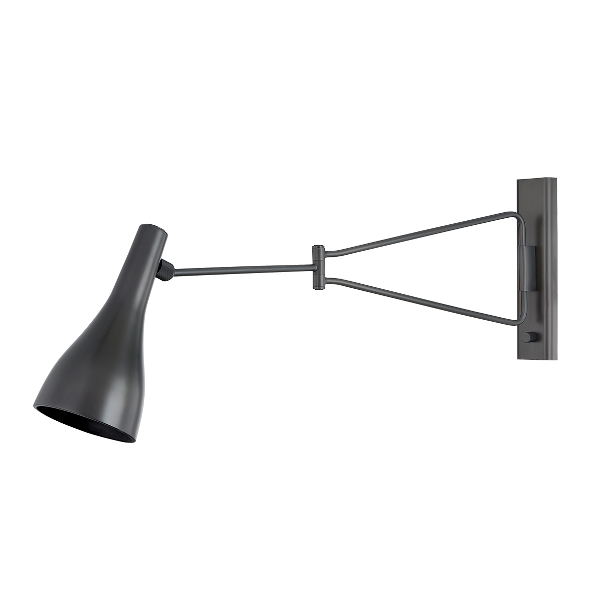 Northford Wall Sconce in dark bronze shown from a second angle to highlight the arm curve and shade silhouette.