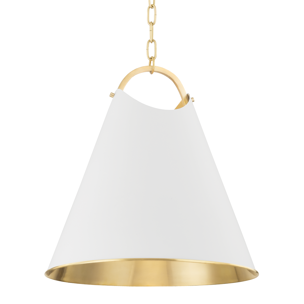Burnbay Pendant 18.25" in aged brass — a Hudson Valley pendant for kitchens, entries, and dining rooms at Laurie Yapp Home.