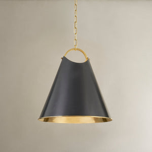 Close-up of the Burnbay Pendant 18.25" showing the shade shape and metal detail.