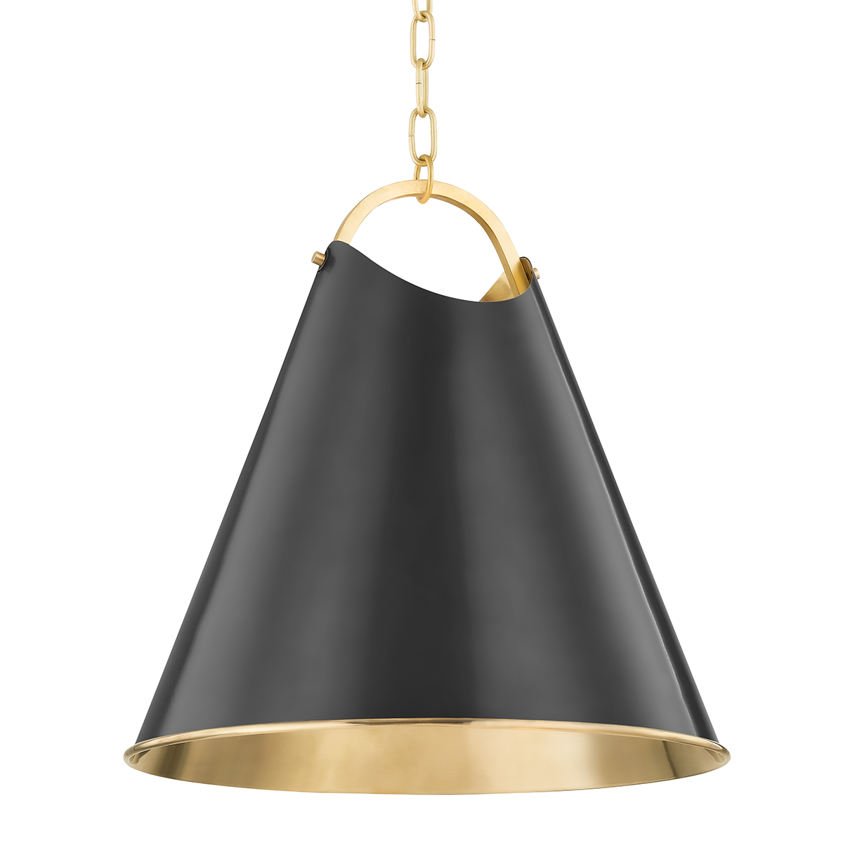 Burnbay Pendant 18.25" shown from a second angle to highlight the shade shape and metal detail.