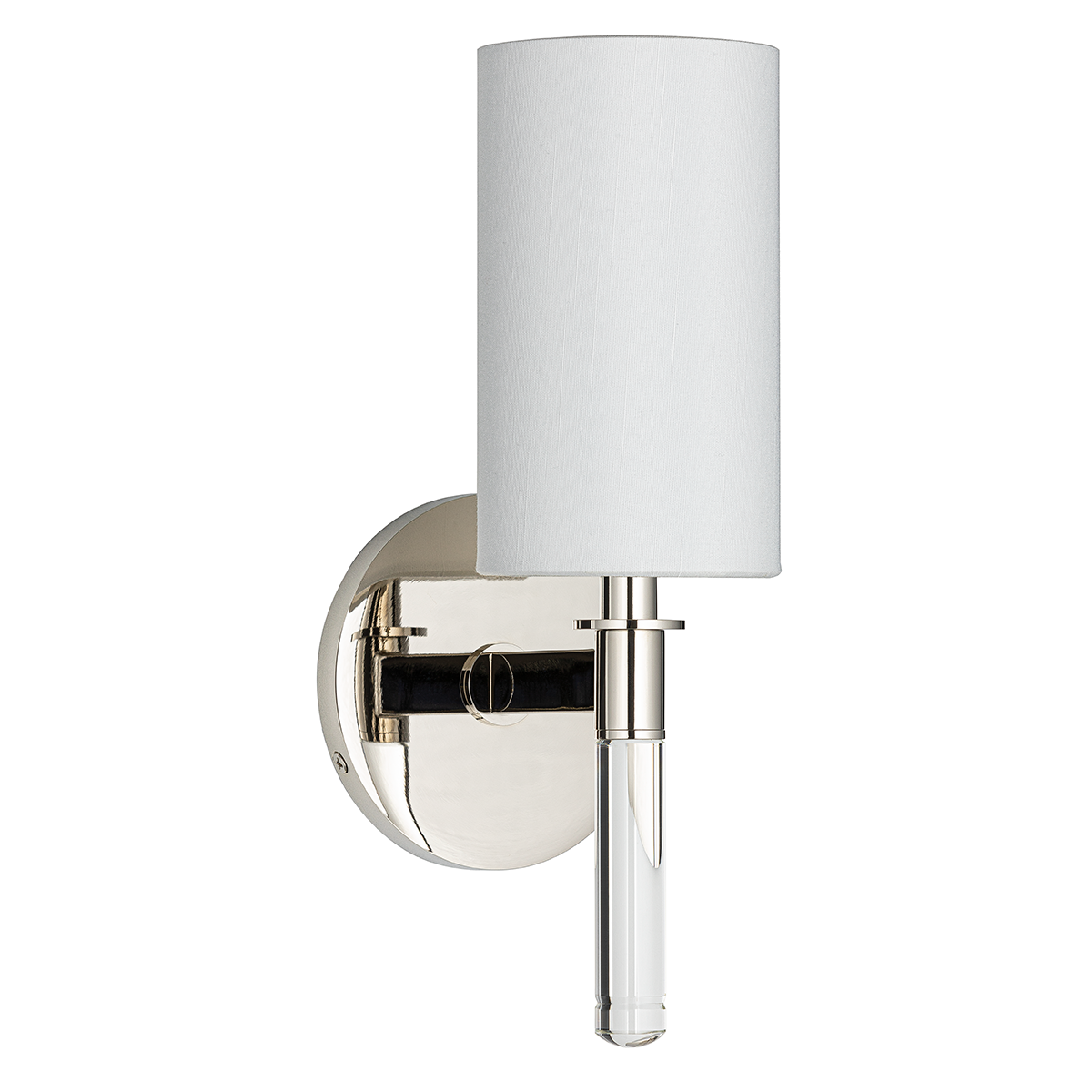 Wylie Wall Sconce in polished nickel — a Hudson Valley wall sconce for bathrooms, hallways, and living rooms at Laurie Yapp Home.