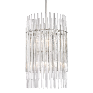 Wallis Pendant 15" in polished nickel shown from a second angle to highlight the shade shape and metal detail.
