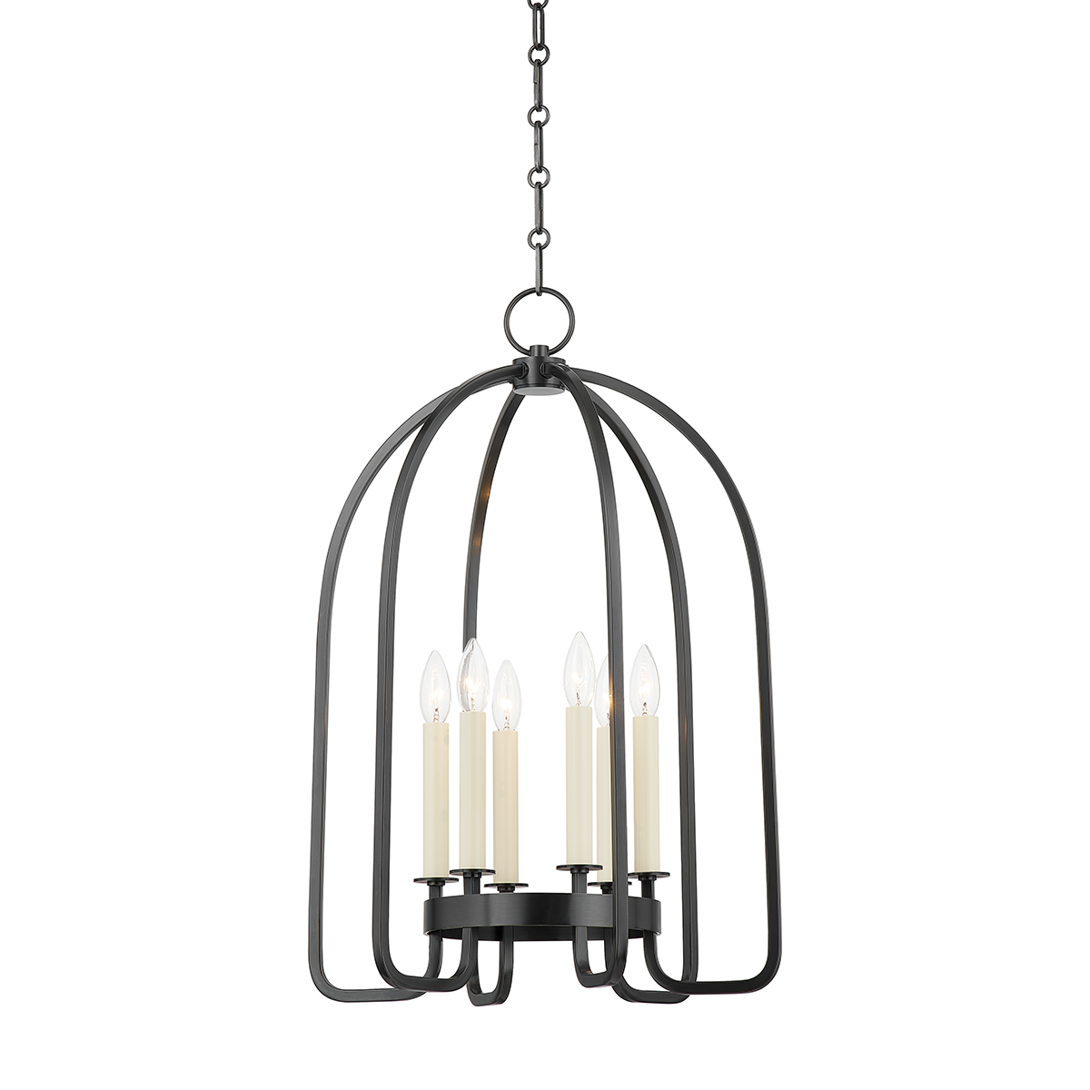 Oakville Lantern 18.25" in bronze shown from a second angle to highlight the frame and glass panel detail.