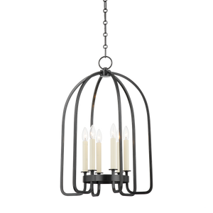 Oakville Lantern 18.25" in bronze shown from a second angle to highlight the frame and glass panel detail.