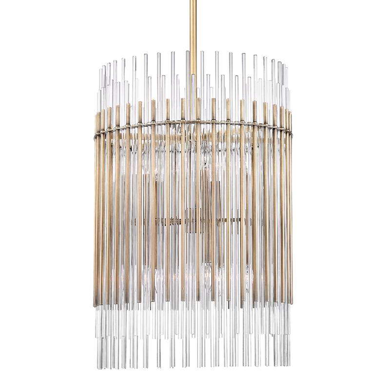 Wallis Chandelier in aged brass — a Hudson Valley chandelier for dining rooms, entries, and living rooms at Laurie Yapp Home.
