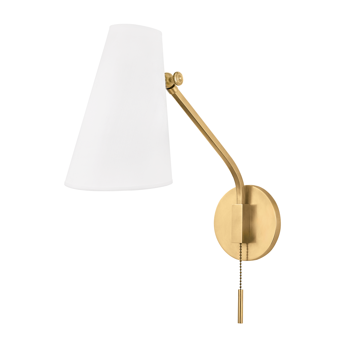 Patten Wall Sconce in aged brass — a Hudson Valley wall sconce for bathrooms, hallways, and living rooms at Laurie Yapp Home.