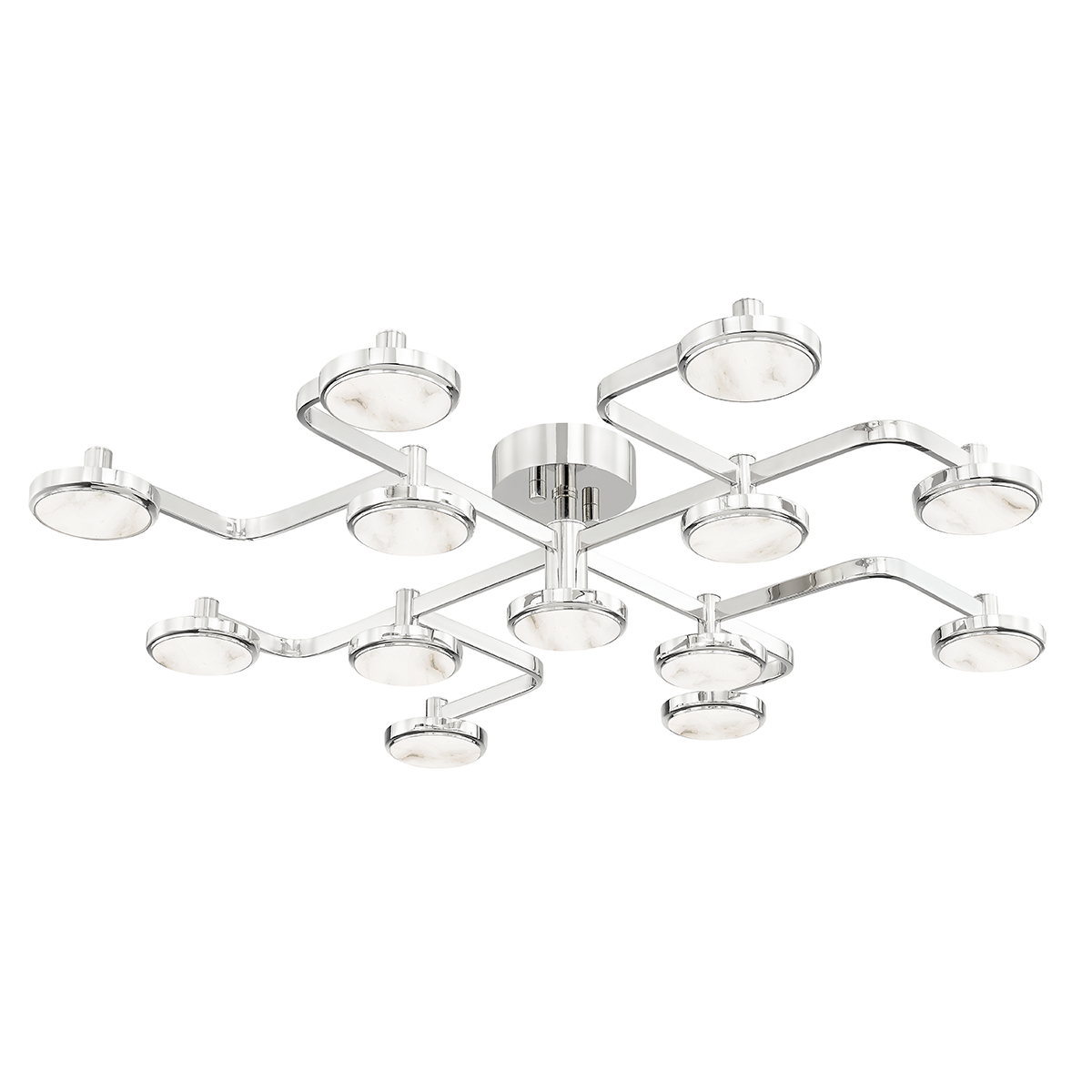 Meander Semi Flush 43.25" in aged brass — a Hudson Valley close-to-ceiling for hallways, bedrooms, and entryways at Laurie Yapp Home.