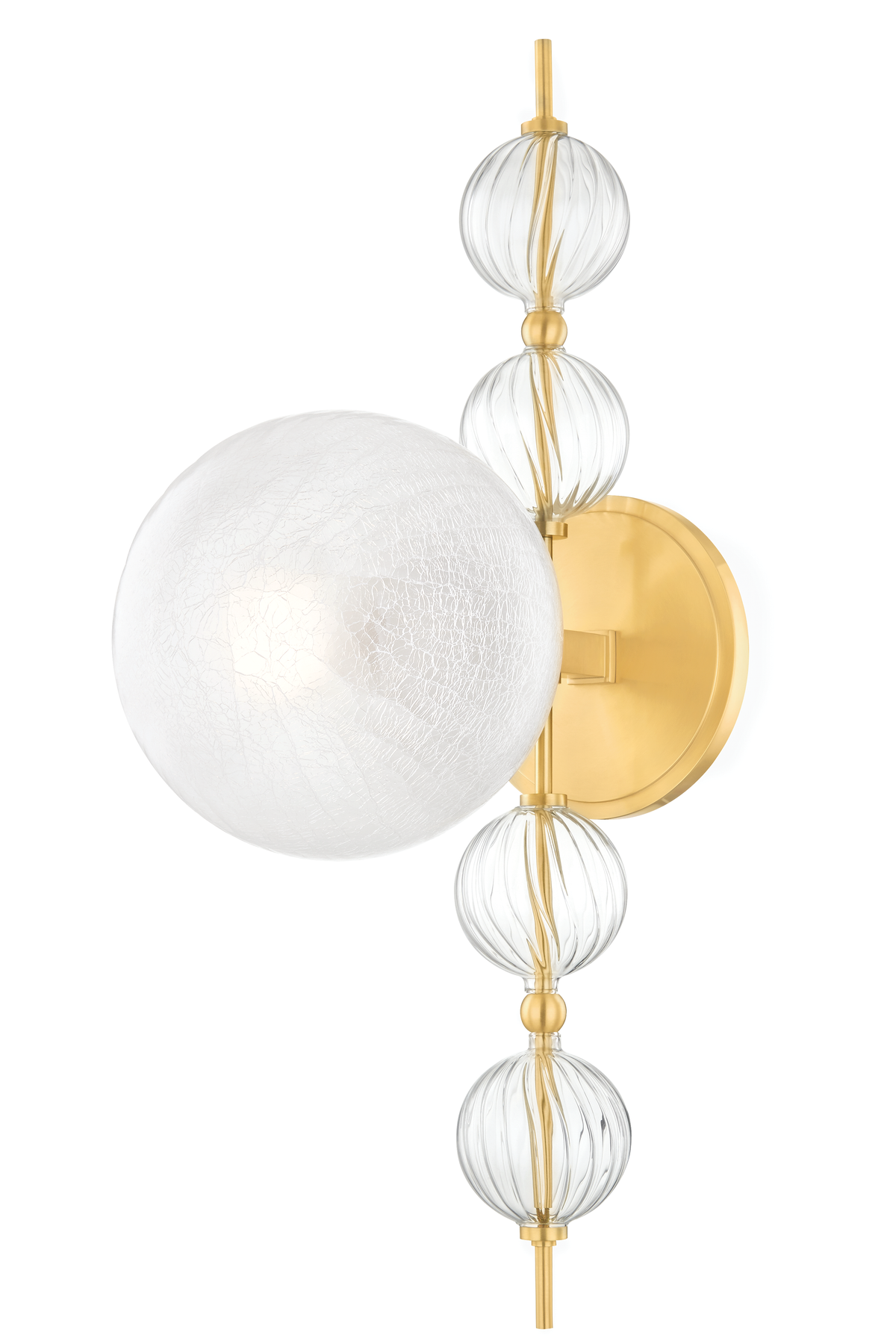 Calypso Wall Sconce in aged brass — a Hudson Valley wall sconce for bathrooms, hallways, and living rooms at Laurie Yapp Home.