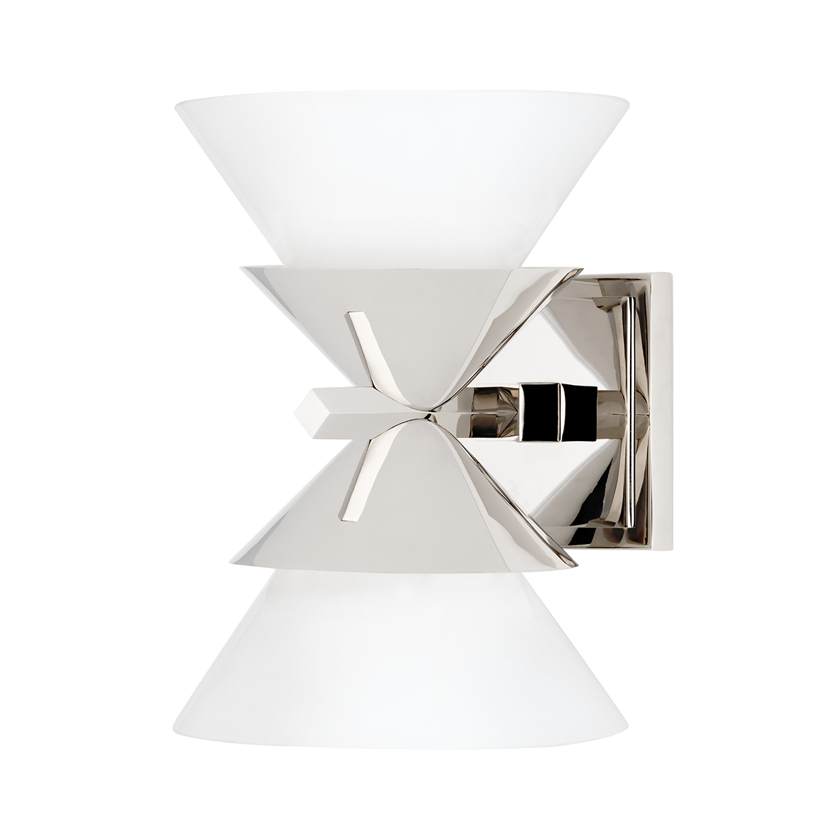 Stillwell Wall Sconce 7.5" x 11" in polished nickel — a Hudson Valley wall sconce for bathrooms, hallways, and living rooms at Laurie Yapp Home.