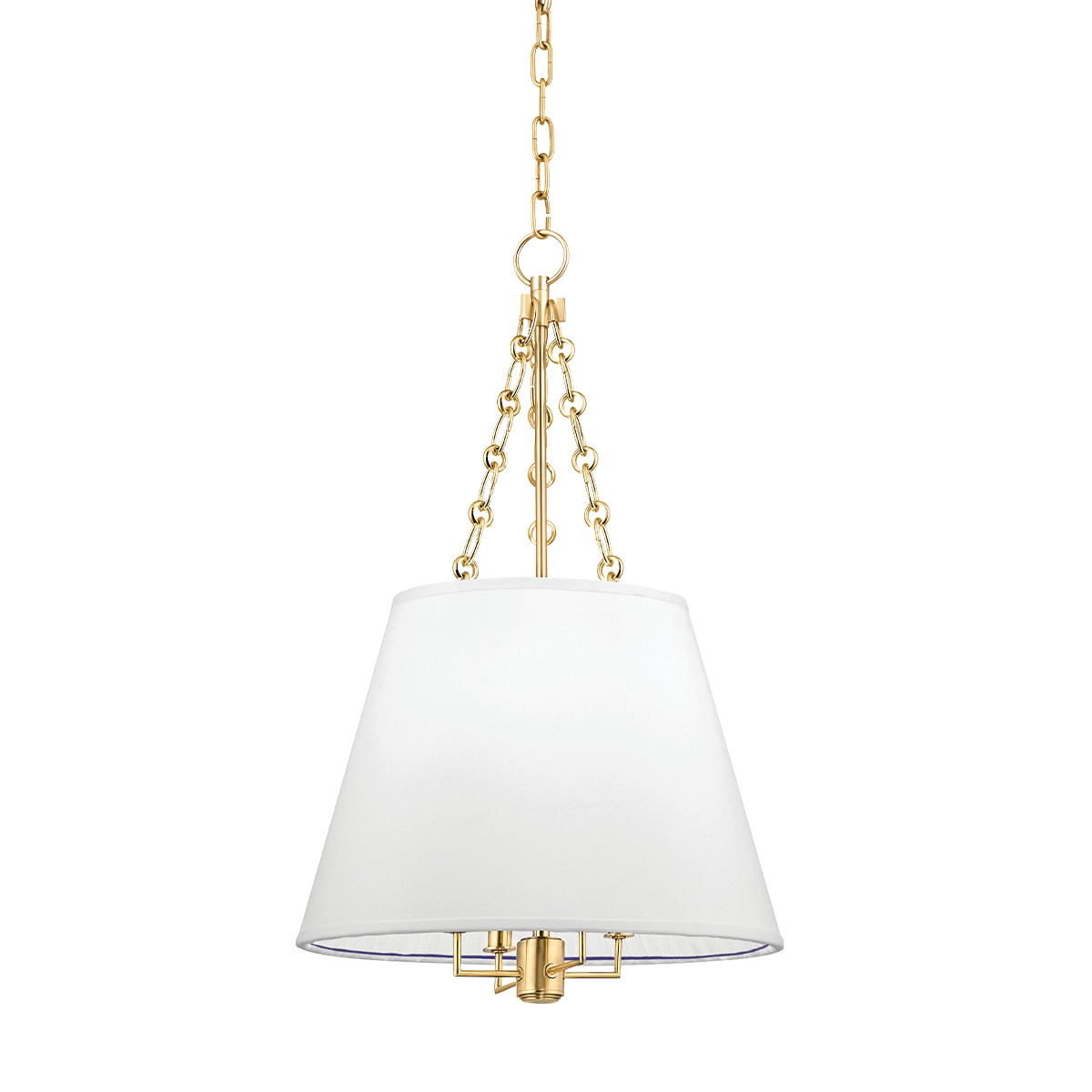 Burdett Pendant 15" in aged brass — a Hudson Valley pendant for kitchens, entries, and dining rooms at Laurie Yapp Home.