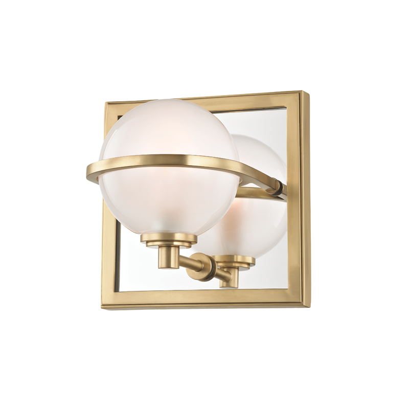 Axiom Bath And Vanity in aged brass — a Hudson Valley bath and vanity for bathrooms and powder rooms at Laurie Yapp Home.