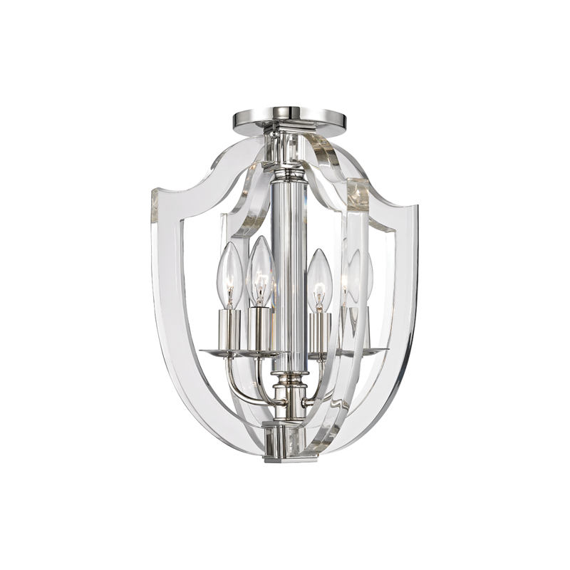 Arietta Semi Flush in polished nickel — a Hudson Valley semi flush for hallways, bedrooms, and entryways at Laurie Yapp Home.