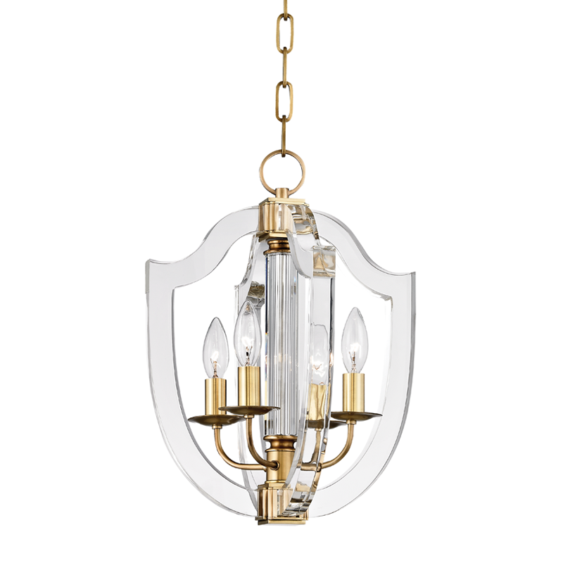 Arietta Pendant 12.5" in aged brass — a Hudson Valley pendant for kitchens, entries, and dining rooms at Laurie Yapp Home.