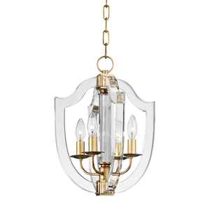 Arietta Pendant 12.5" in aged brass — a Hudson Valley pendant for kitchens, entries, and dining rooms at Laurie Yapp Home.