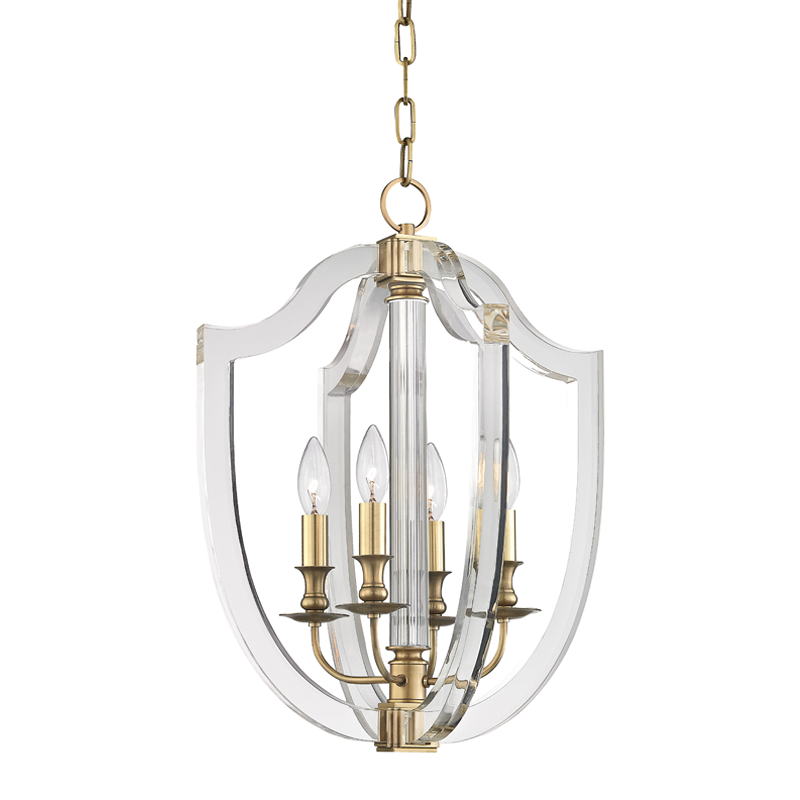 Arietta Pendant 16.5" in aged brass — a Hudson Valley pendant for kitchens, entries, and dining rooms at Laurie Yapp Home.