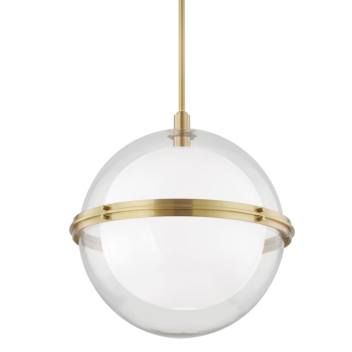 Northport Pendant 22" in aged brass — a Hudson Valley pendant for kitchens, entries, and dining rooms at Laurie Yapp Home.