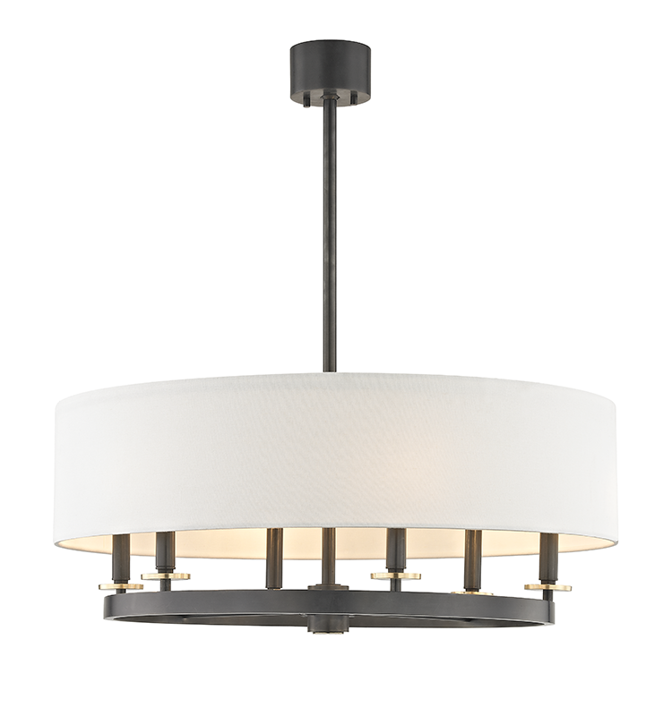 Durham Chandelier 30.75" shown from a second angle to highlight the frame, arms, and shade detail.