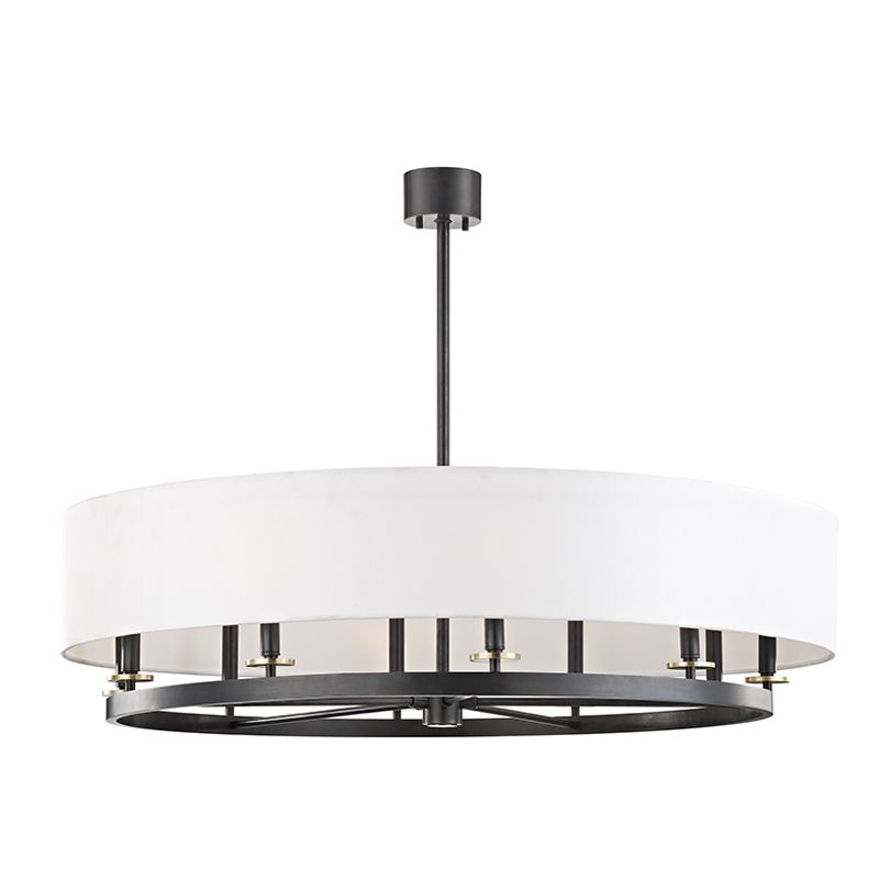 Durham Chandelier 42" in aged brass — a Hudson Valley chandelier for dining rooms, entries, and living rooms at Laurie Yapp Home.