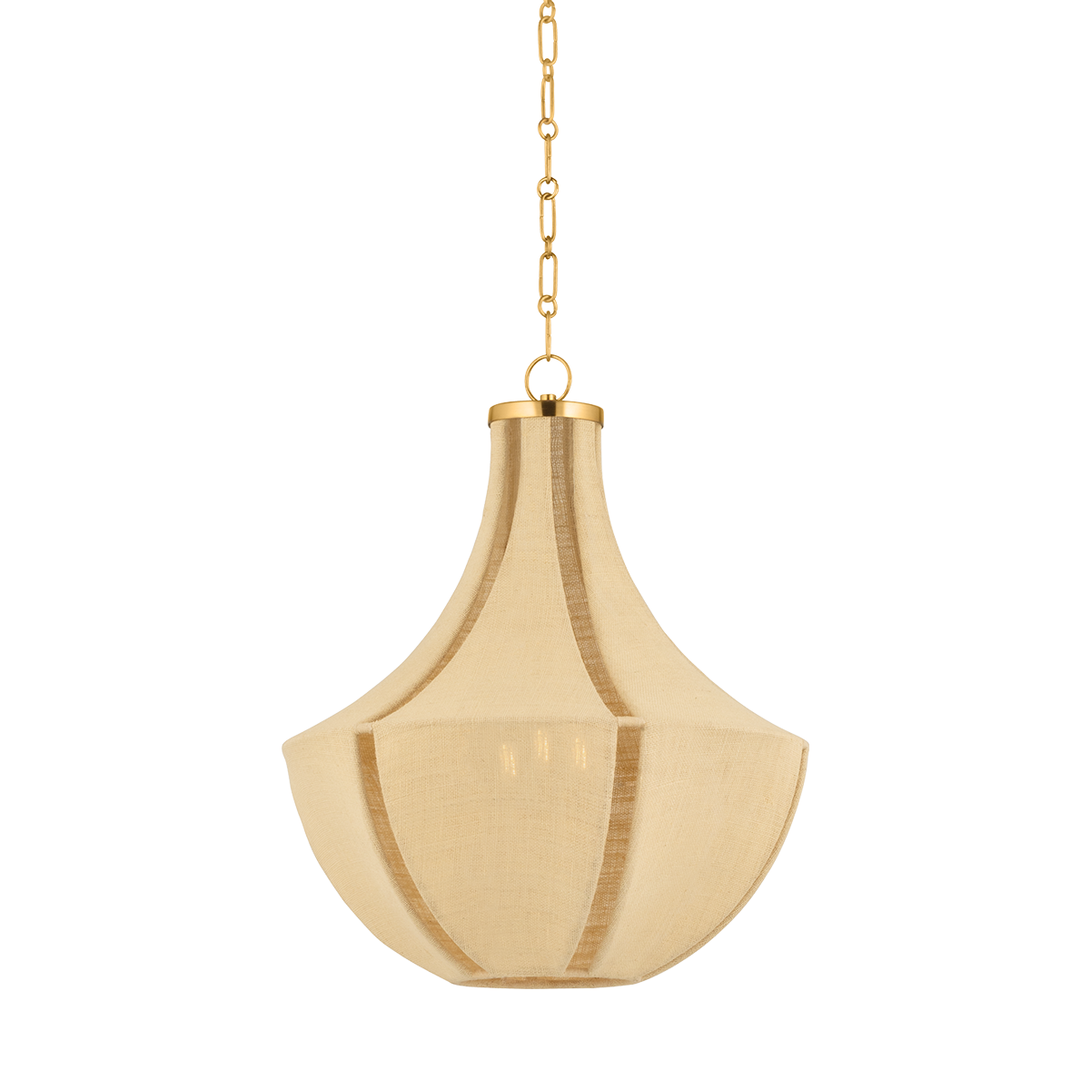 Cascade Lake Pendant 20" in aged brass — a Hudson Valley pendant for kitchens, entries, and dining rooms at Laurie Yapp Home.
