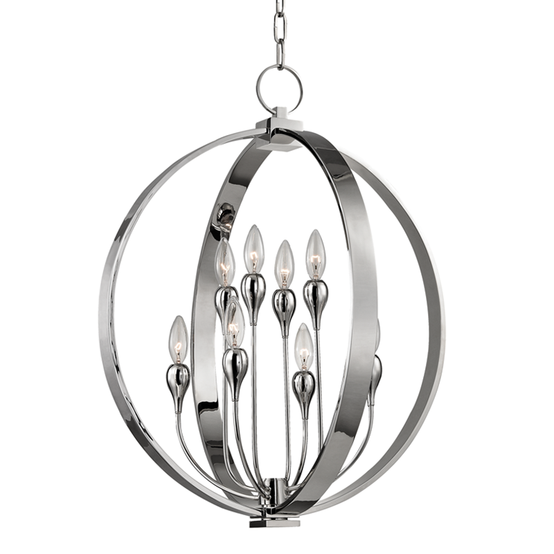 Dresden Lantern 22" in polished nickel shown from a second angle to highlight the frame and glass panel detail.
