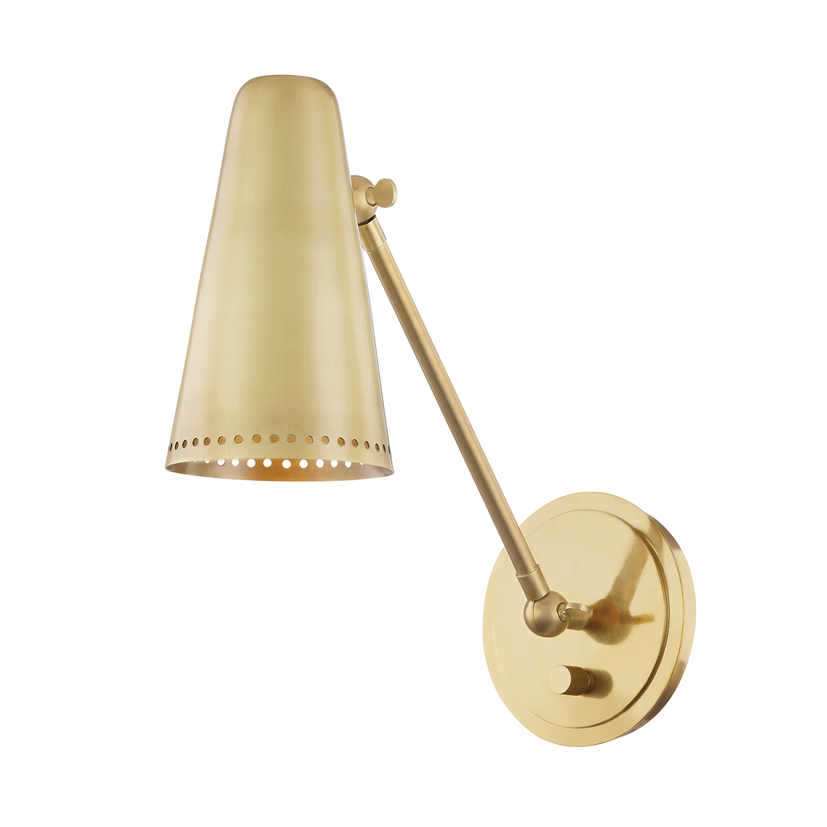 Easley Wall Sconce in aged brass — a Hudson Valley wall sconce for bathrooms, hallways, and living rooms at Laurie Yapp Home.