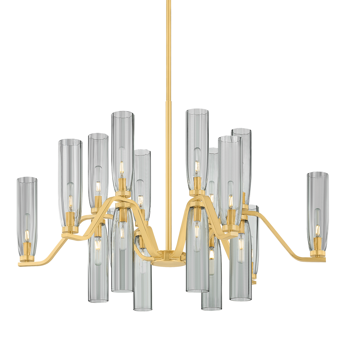Harpswell Chandelier 43" in aged brass — a Hudson Valley chandelier for dining rooms, entries, and living rooms at Laurie Yapp Home.