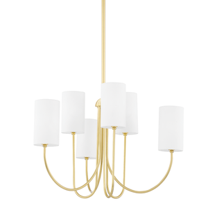 Harlem Chandelier 29.25" in aged brass — a Hudson Valley chandelier for dining rooms, entries, and living rooms at Laurie Yapp Home.