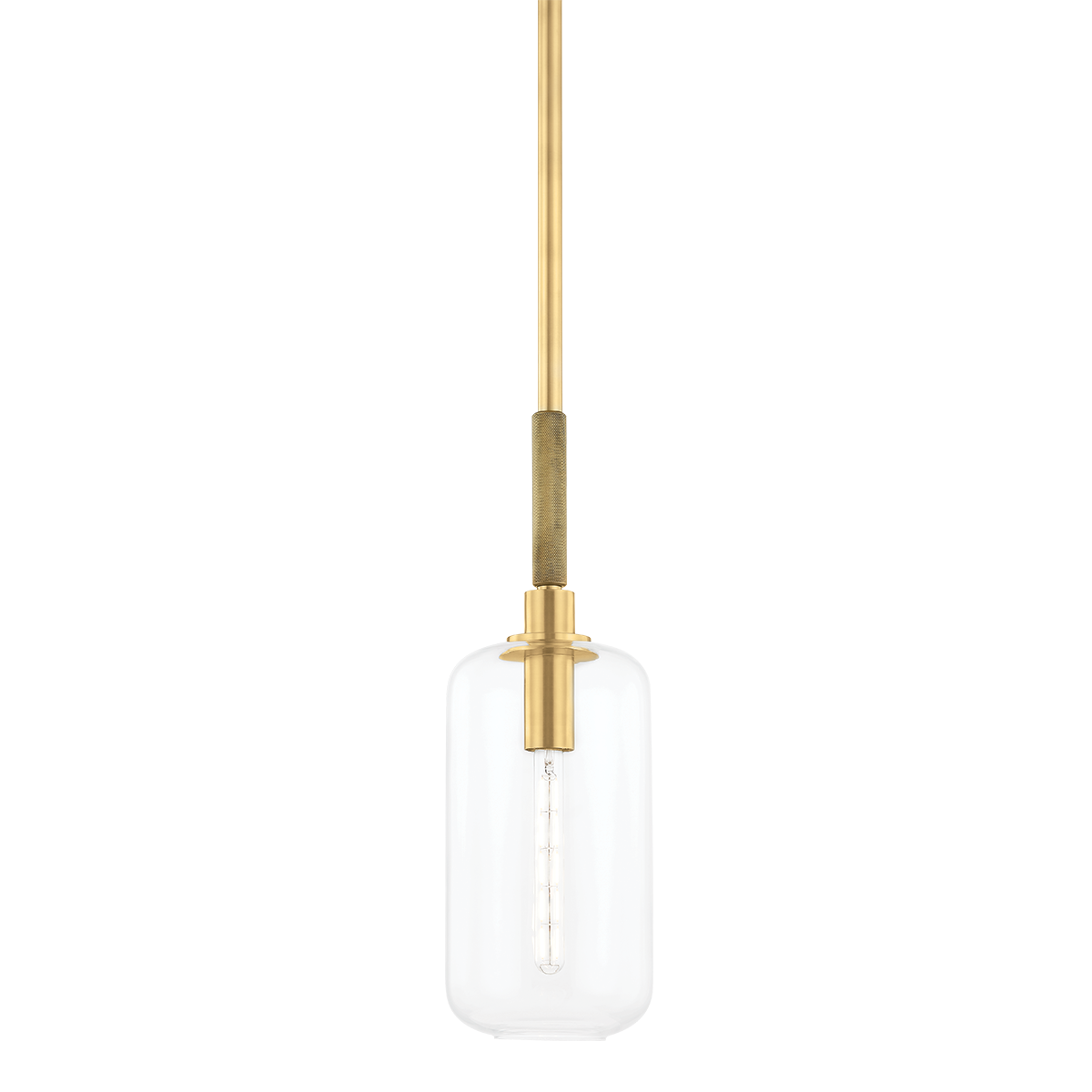 Lenox Hill Pendant 8.25" in aged brass — a Hudson Valley pendant for kitchens, entries, and dining rooms at Laurie Yapp Home.