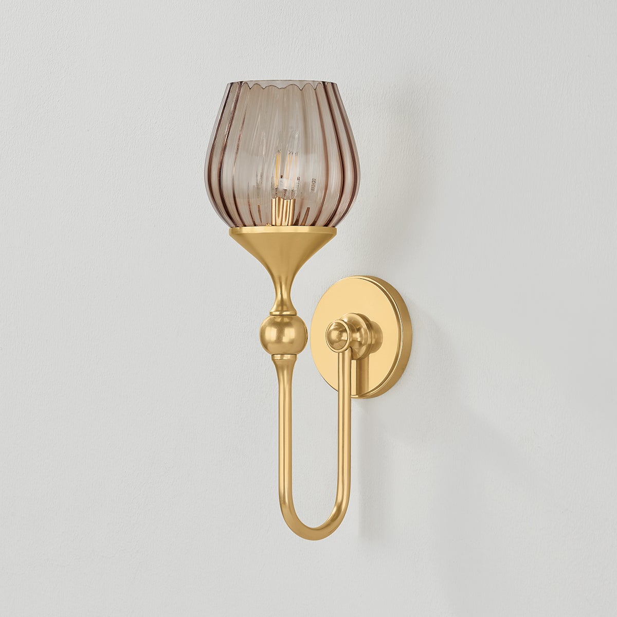 Chatton Wall Sconce in aged brass — a Hudson Valley wall sconce for bathrooms, hallways, and living rooms at Laurie Yapp Home.