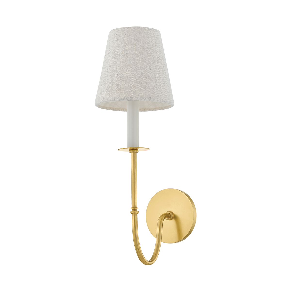Amina Wall Sconce in aged brass — a Hudson Valley wall sconce for bathrooms, hallways, and living rooms at Laurie Yapp Home.