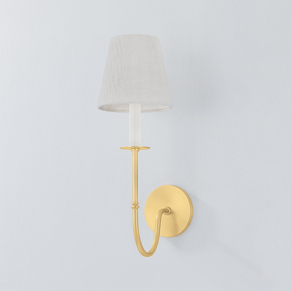 Amina Wall Sconce in aged brass — a Hudson Valley wall sconce for bathrooms, hallways, and living rooms at Laurie Yapp Home.