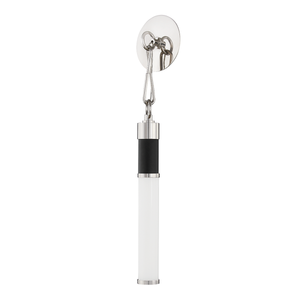 Huntington Wall Sconce 5.75" in polished nickel shown from a second angle to highlight the arm curve and shade silhouette.